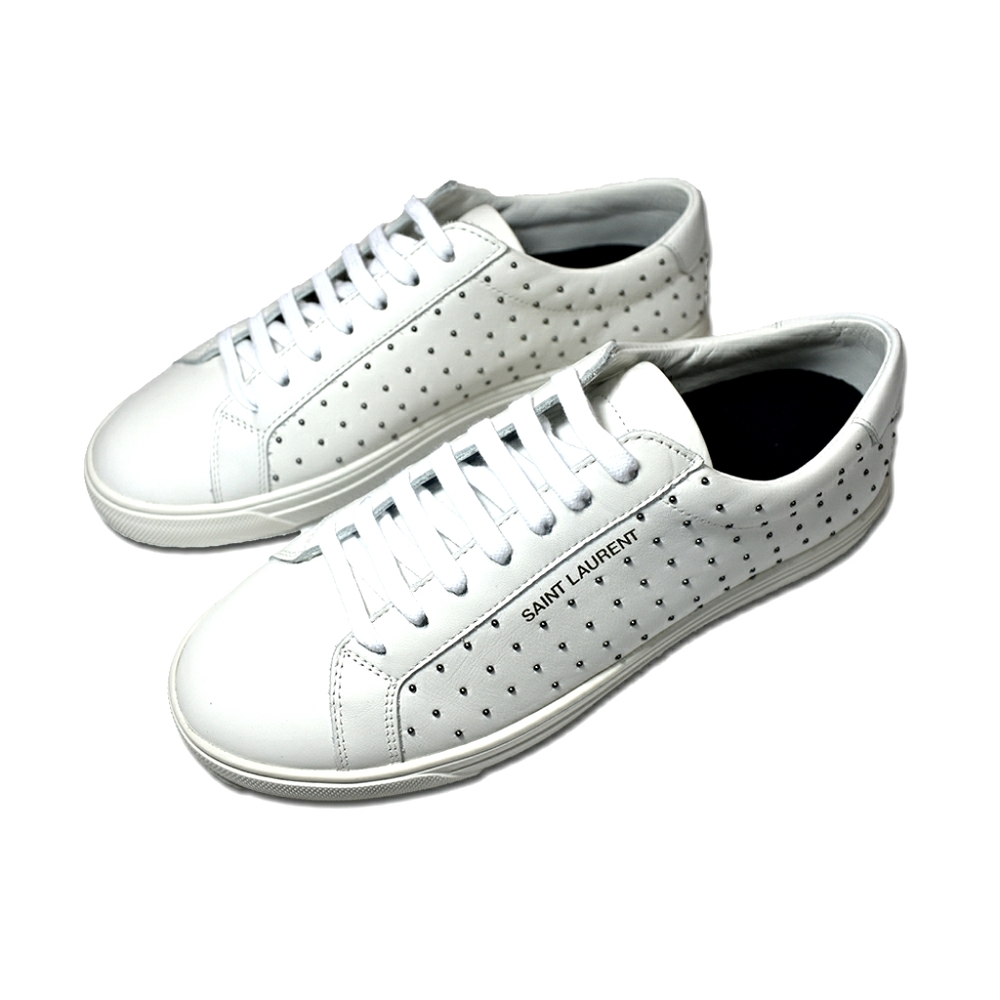 Yves Saint Laurent Andy Embellished White Sneakers